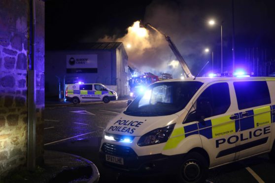 Inverness, UK, 11 March 2020. Building fire Thornbush Road Inverness. Credit: Andrew Smith