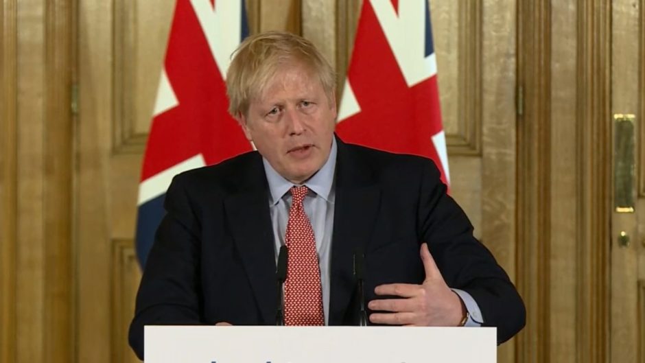 Prime Minister Boris Johnson speaking at a news conference inside 10 Downing Street, London, after the latest COBRA meeting to discuss the government's response to coronavirus crisis. PA Photo. Picture date: Thursday March 12, 2020. See PA story HEALTH Coronavirus. Photo credit should read: TV Pool/PA Wire