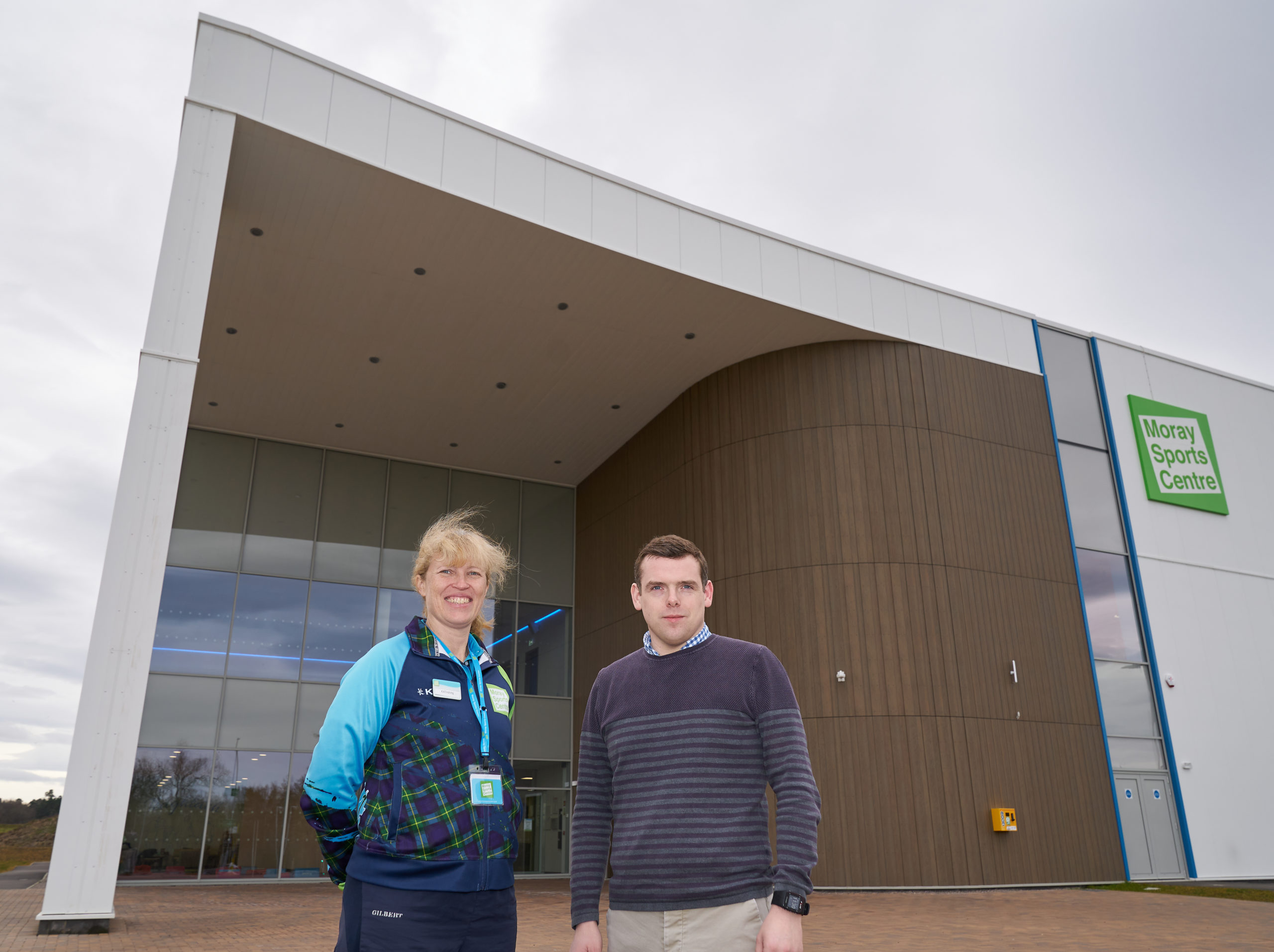 MP Douglas Ross of Moray along with the CEO of Moray Sports Centre, Kathryn Evans.