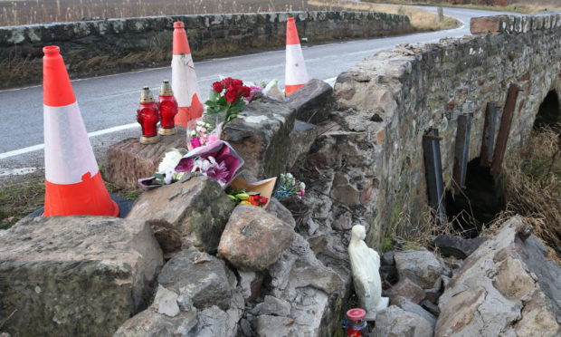 The scene following the fatal crash on the B9161 near Munlochy.