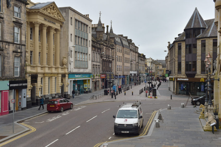 Inverness city centre deserted on day three of lockdown.
Pictures by Jason Hedges.