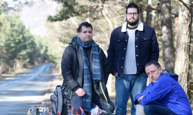 (L-R) Sacked hotel staff Alvaro Garcia, Carlos Romero-Martines and Normunos Varshavans.
Picture by Sandy McCook