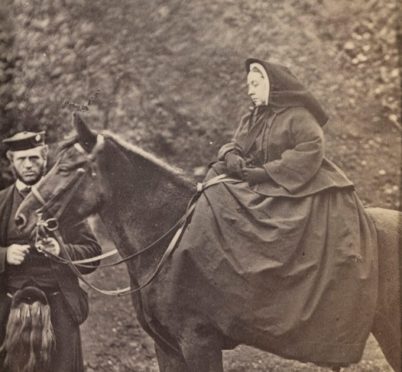 PICTURE: Queen Victoria with her pony, Fyvie, and John Brown. Royal Collection Trust / © Her Majesty Queen Elizabeth II 2020