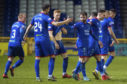 James Keatings celebrates after making it 2-0 to Inverness.