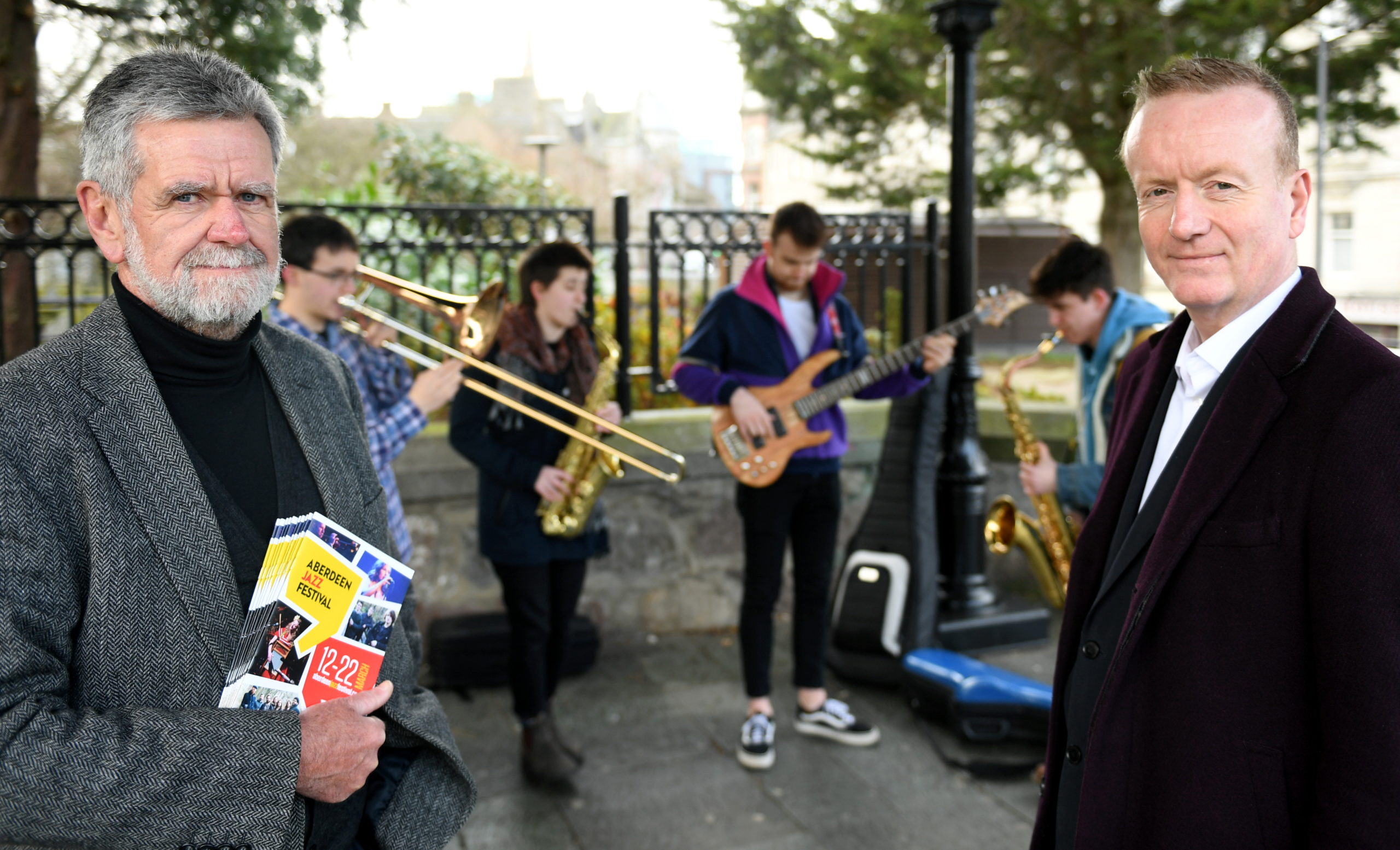 Jazz festival chairman Keith MacRae and Aberdeen Inspired chief executive Adrian Watson launch the 2020 event