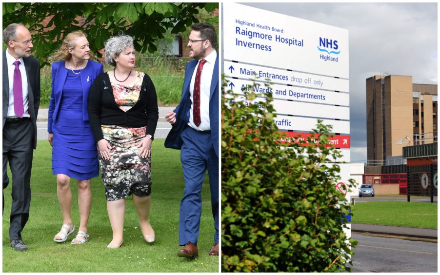 Left (l-r): NHS Highland whistleblowers Drs Alistair Todd, Eileen Anderson, Lorien Cameron-Ross and Iain Kennedy.