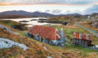 A beautiful old croft at Quidnish on the Isle of Harris in Scotland;