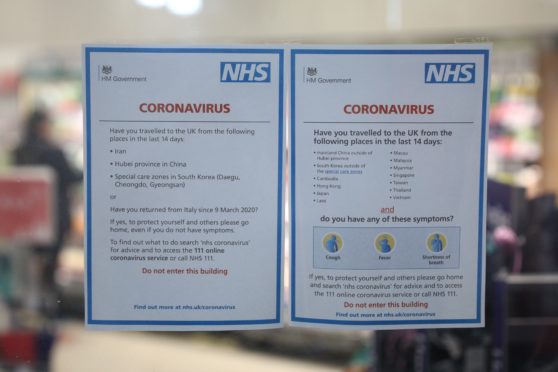A NHS Coronavirus notice.