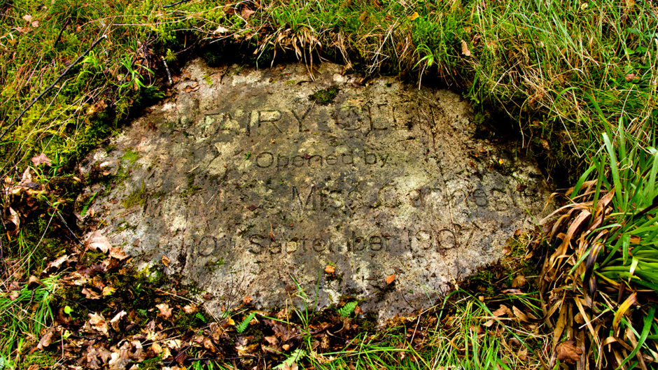 The stone which was uncovered last week at the Carnegie's Fairy Glen