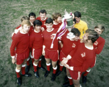 Aberdeen players with the Tennent's Scottish Cup:
(L-R) Henning Boel, Arthur Graham, Derek McKay, Jim Forrest, Tommy McMillan, Martin Buchan, Davie Robb, Jim Hermiston, Joe Harper, George Murray, Bobby Clark and George Buchan.