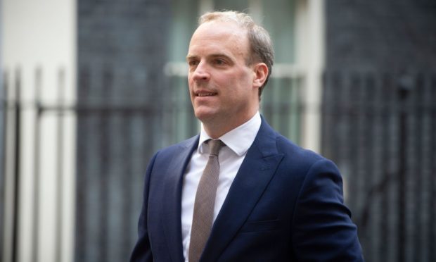 Foreign Secretary Dominic Raab leaving 10 Downing Street.