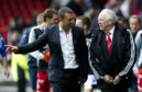 Derek McInnes chats with Dons counterpart Craig Brown when McInnes was still at St Johnstone in 2011.