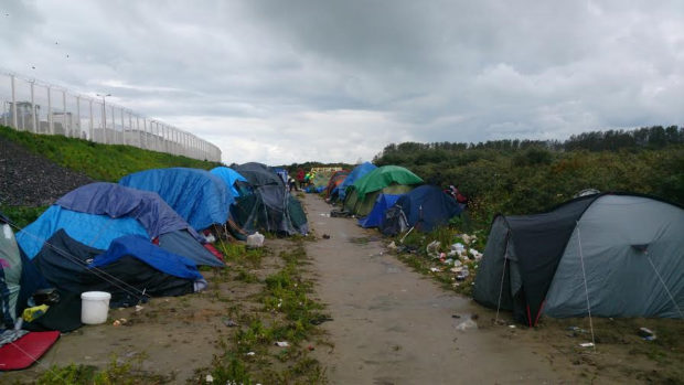 Calais refugee camp. Pic: Andrew Cawley