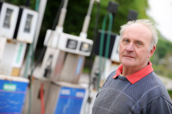 George Cruickshank at the West End Garage in Drumnadrochit in 2008