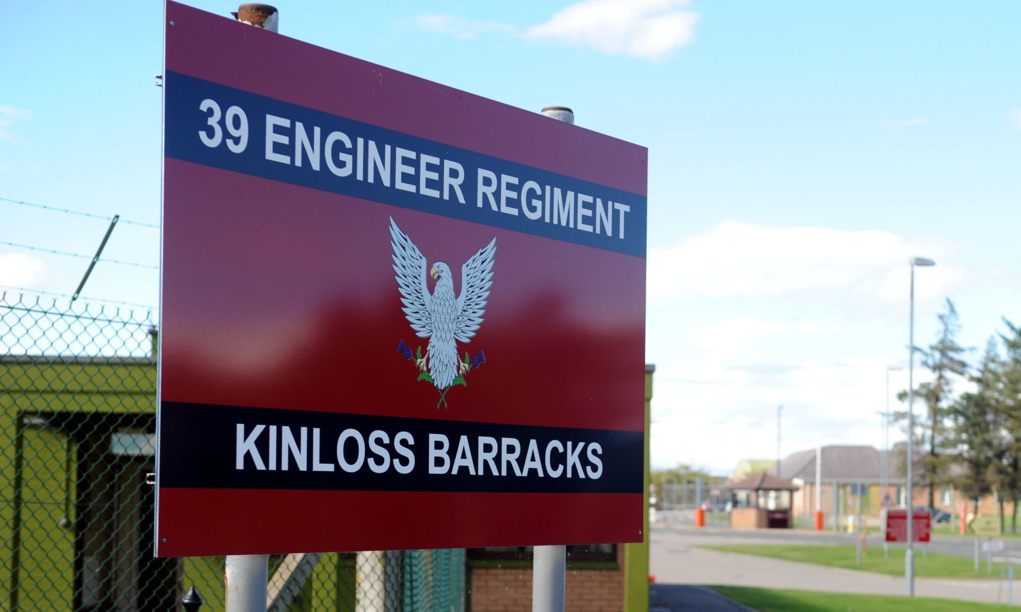 The main entrance to Kinloss Barracks.