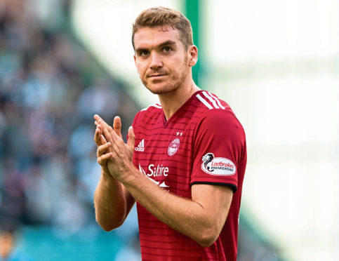 Tommie Hoban during his 2018-19 loan spell with Aberdeen.