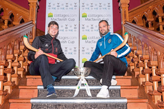 Glenurquhart captain Lachlan Smith and Newtonmore captain Evan Menzies