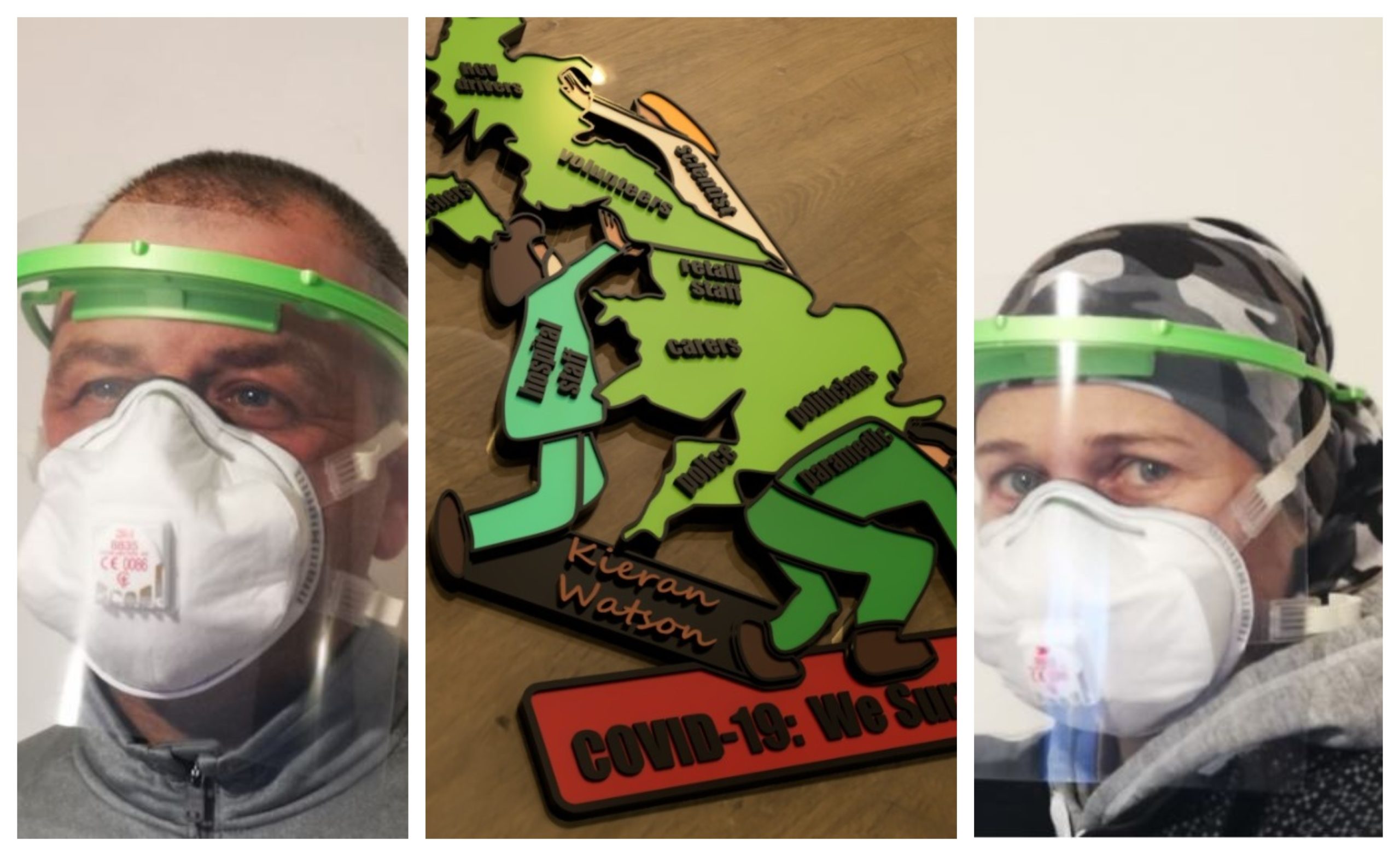 William Donald and Lyn Stewart are producing PPE and Covid-19 fridge magnets.