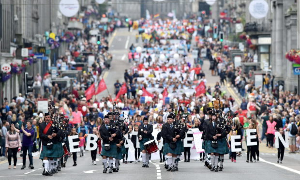 The Celebrate Aberdeen parade down Union Street in 2019. Picture by Scott Baxter.