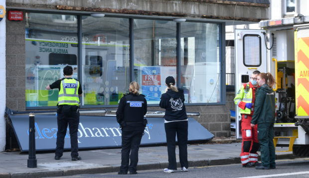 The scene outside Clear Pharmacy. Picture by Chris Sumner.