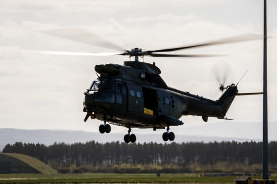 Three Puma helicopters have deployed to Kinloss Barracks.