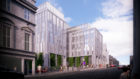 An artist's impression of the building, viewed from Market Street, which is planned for the Aberdeen Market site.
