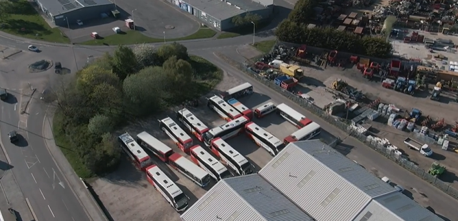 16 buses were involved in the event at Stagecoach's Elgin depot.