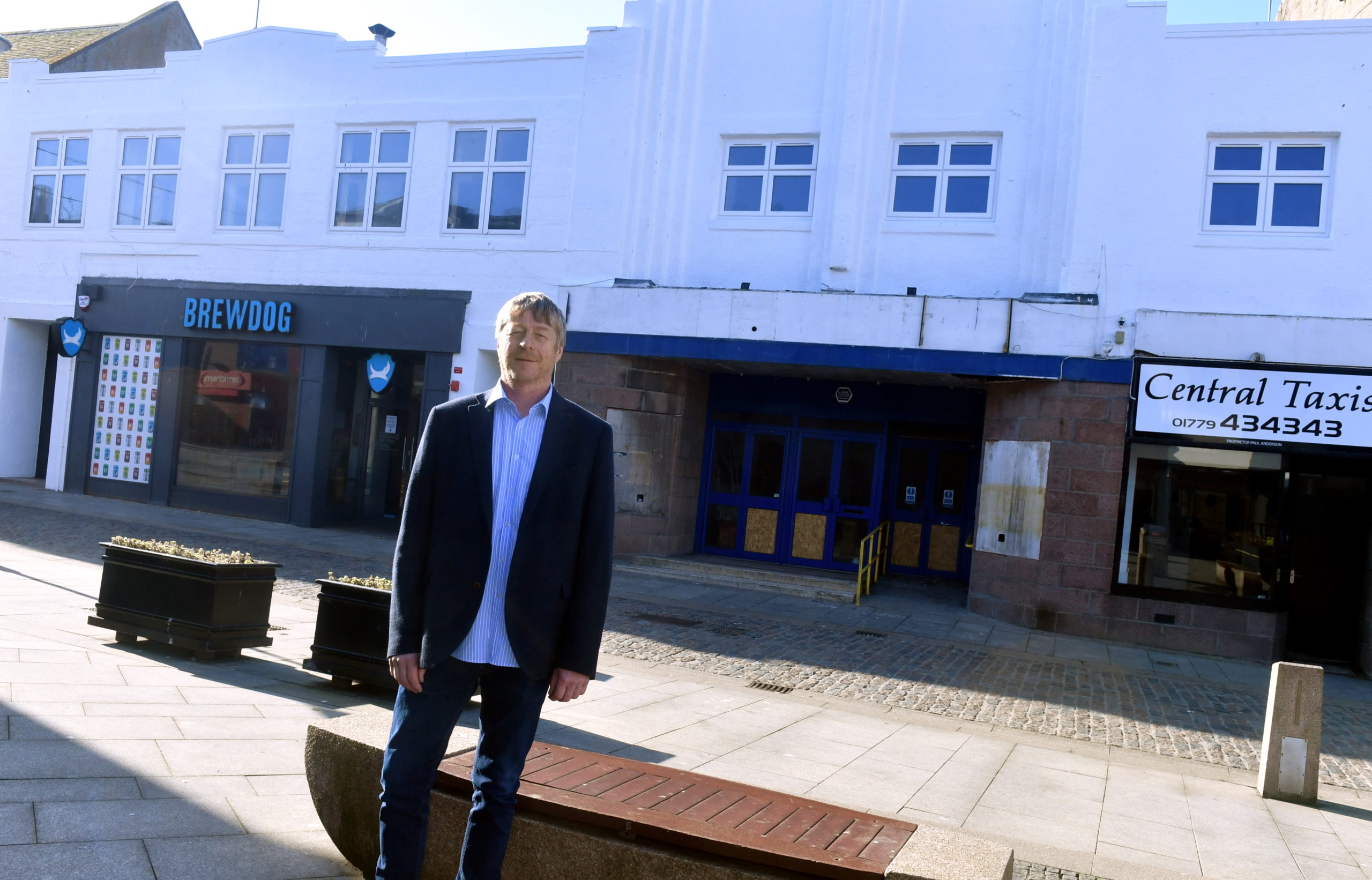 Alan Gardiner from A&J Investments outside the old night club on Marischal Street in Peterhead.
Picture by Chris Sumner