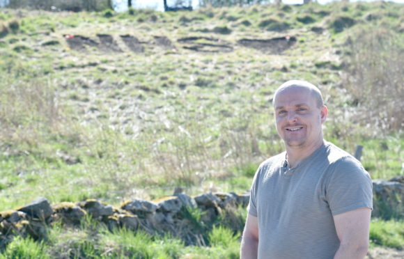 Roy Kemp has created a display for NHS workers on the hills on his land on Cookston Road, Portlethen.
Picture by Darrell Benns.