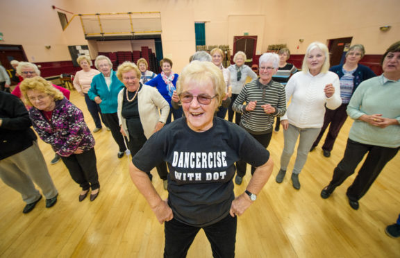 Dot Bremner leads one of her fitness classes before the lockdown.