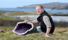 Neil MacDonald, chairman of the Scourie Community Development Company with some of the geological exhibits which they plan on displaying in a new exhibition building being planned for the village above Scourie Bay. Picture by Sandy McCook