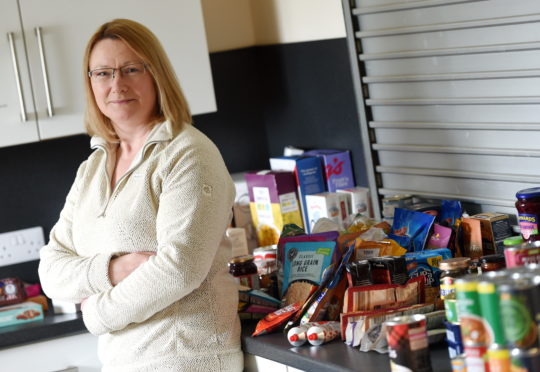 Brenda Dunthorne, Kirkhill Community Centre treasurer at the new Community Cupboard in the community centre, their response to Covid crisis.
Picture by Sandy McCook.