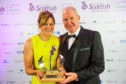 Sarah Heward with her husband and business partner Alan McColm winning the Thistle Award 2020 for Best Informal Eating venue