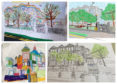 Some of the children's artwork, featuring designs by Nicola Robertson