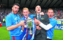 Caley Thistle's Ross Draper, Carl Tremarco, David Raven and Gary Warren celebrate with the Scottish Cup