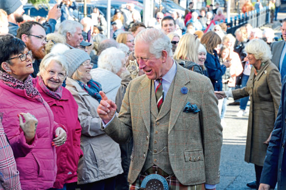 The Duke and Duchess of Rothesay, Prince Charles and Camilla visit to Dunnottar Castle.