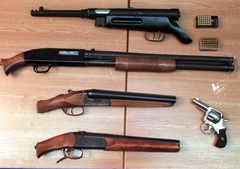 Weapons recovered by Aberdeen police in the Ronnie Cormack raid.
