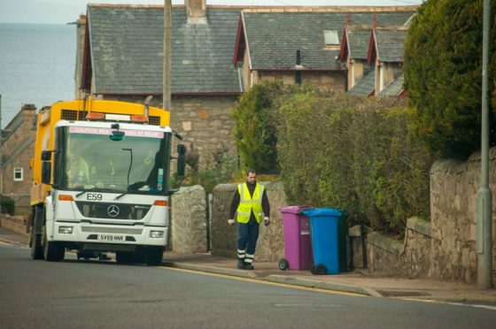 Road maintenance crews are helping to sustain bin collection rotas in Moray.
