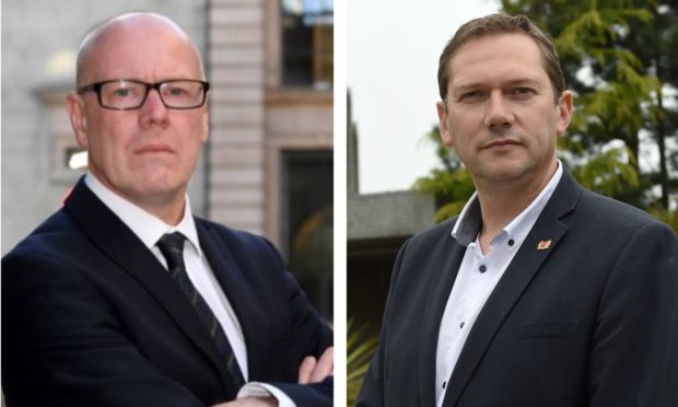 Aberdeen Central MSP Kevin Stewart and city council co-leader Douglas Lumsden are at loggerheads over business relief during the coronavirus crisis.