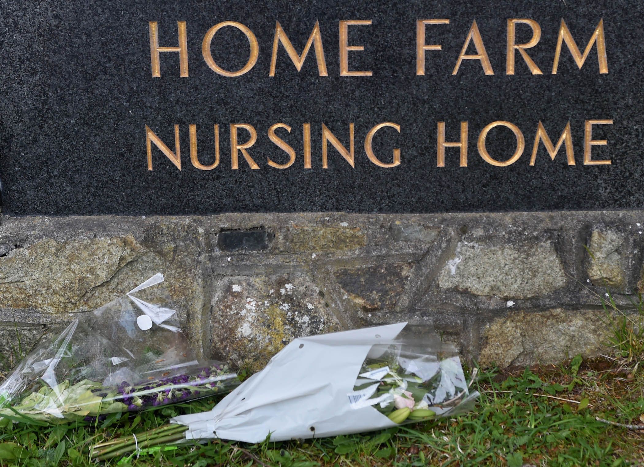 Flowers laid out the front of the Home Farm Nursing Home.
Picture by Iain Smith.