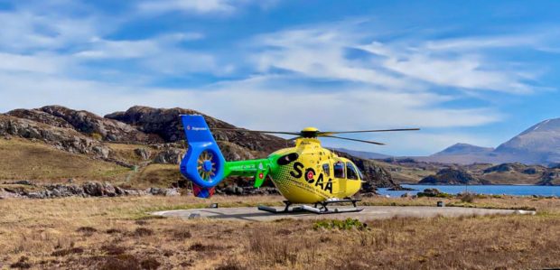 SCAAs Helimed 79 in Kinlochbervie, Sutherland, on April 22