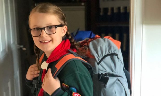 Cub member Olivia Madigan, 9, of 38th Aberdeen Scout group, took part in the lockdown camp.