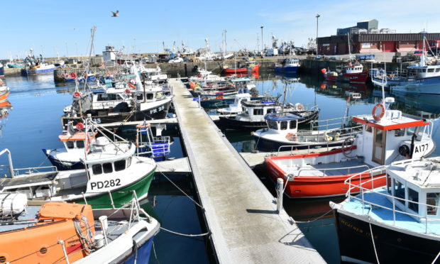 Fraserburgh harbour during the coronavirus outbreak.