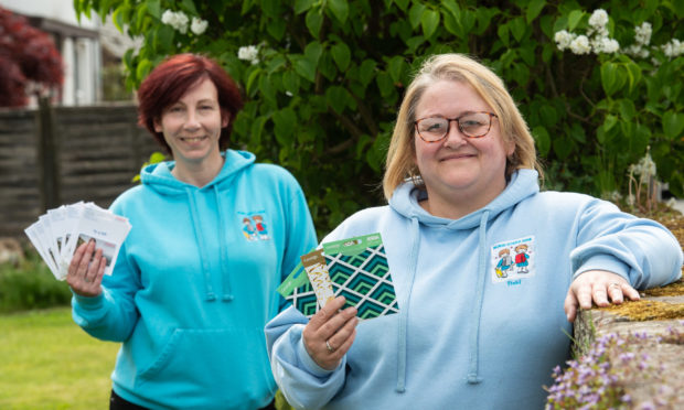 Debbie Kelly and Debi Weir from Moray School Bank.  Picture by Jason Hedges.