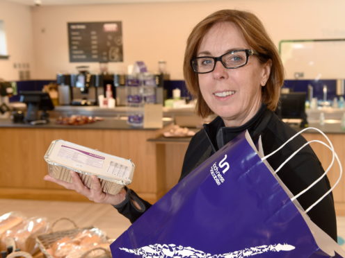 Freda Newton is serving in a takeaway cafe as part of the restart of the business in An Talla at Dochgarroch.
Picture by Sandy McCook.