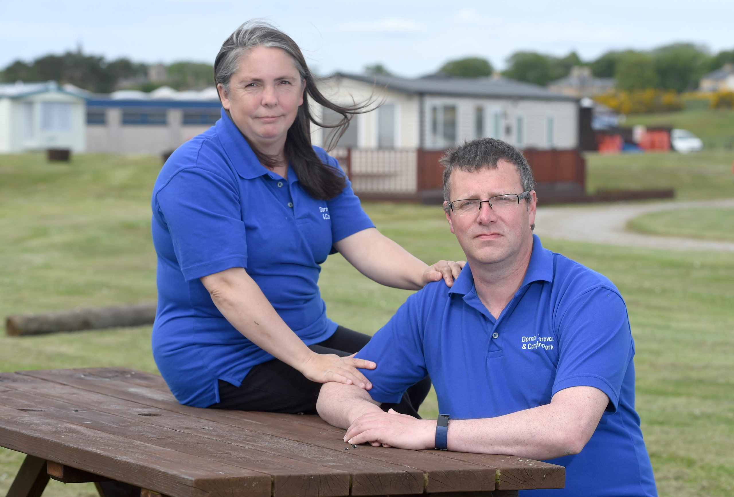 Lynn and Darren Redfern of Dornoch Caravan and Camping Park are calling for more clarity and support to allow safe reopening. Picture by Sandy McCook