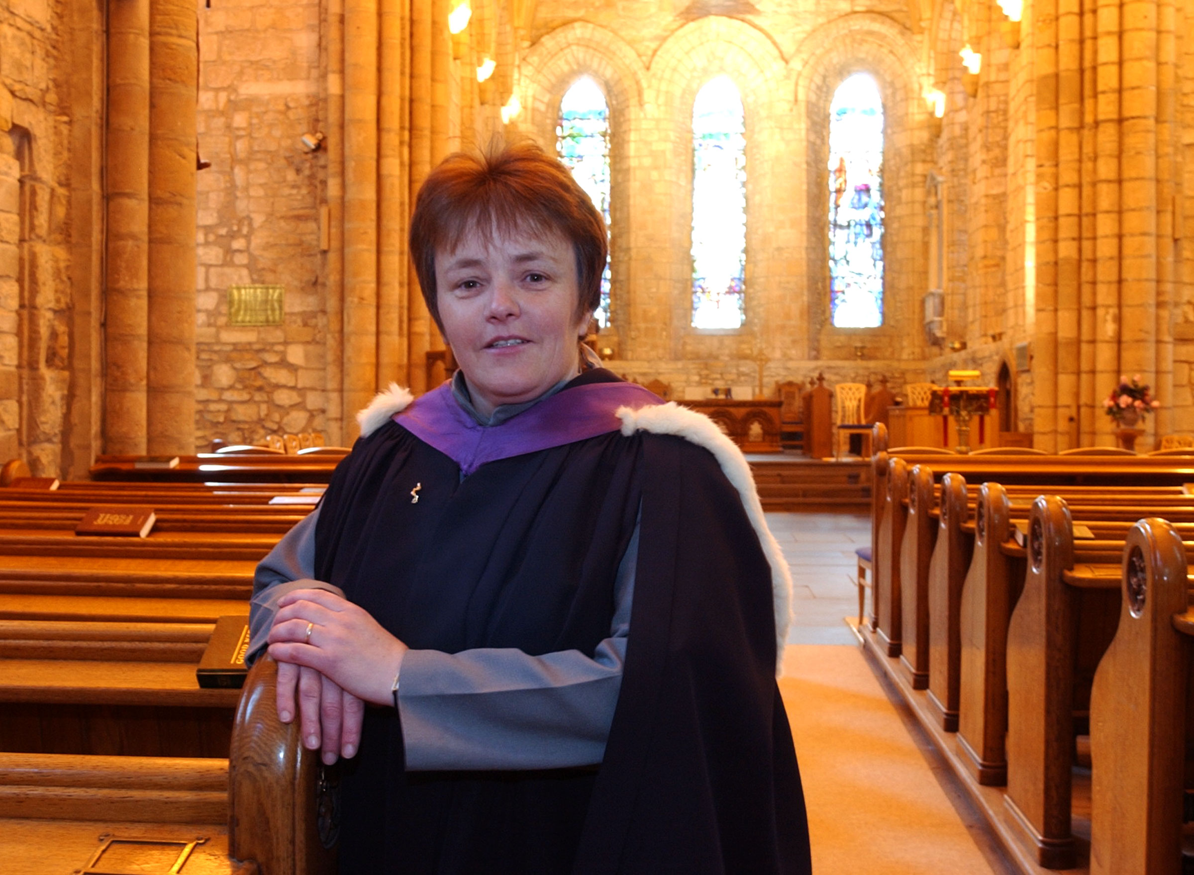 Reverend Susan Brown in the church