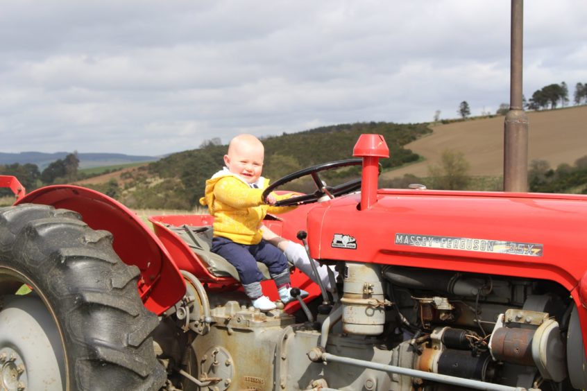 Claire Shepherd sent in this picture of eight-month-old Rudi Shepherd from Hillbrae Farm, Echt. He is enjoying his seat on the Massey Fergie!
