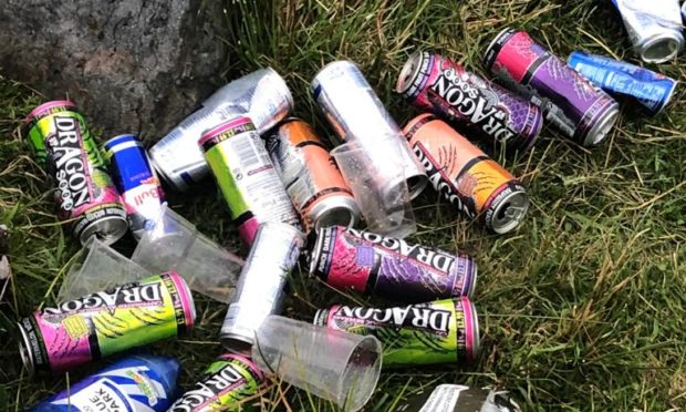 Police in Oban have shared an image of the litter left behind