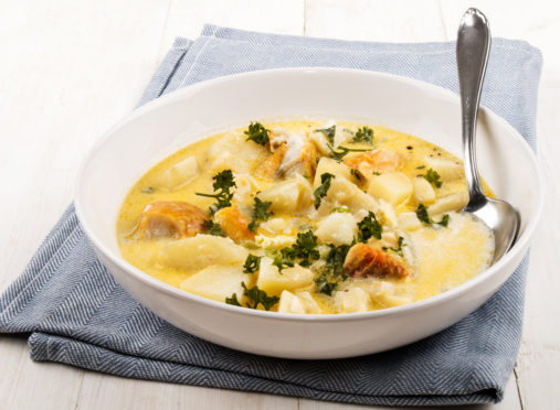 Lady Claire MacDonald's smoked haddock chowder.